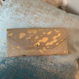 Gold Splash Cowhide Leather Wallet
